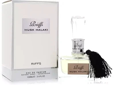 Riiffs Musk Malaki perfume bottle and packaging on a white background