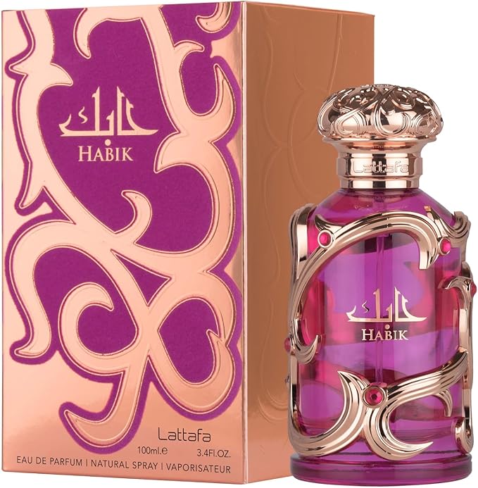 Habik perfume bottle and packaging with intricate design