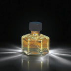 Perfume bottle with a dark background