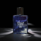 Blue perfume bottle with 'Smart Collection No. 313' label on a black background