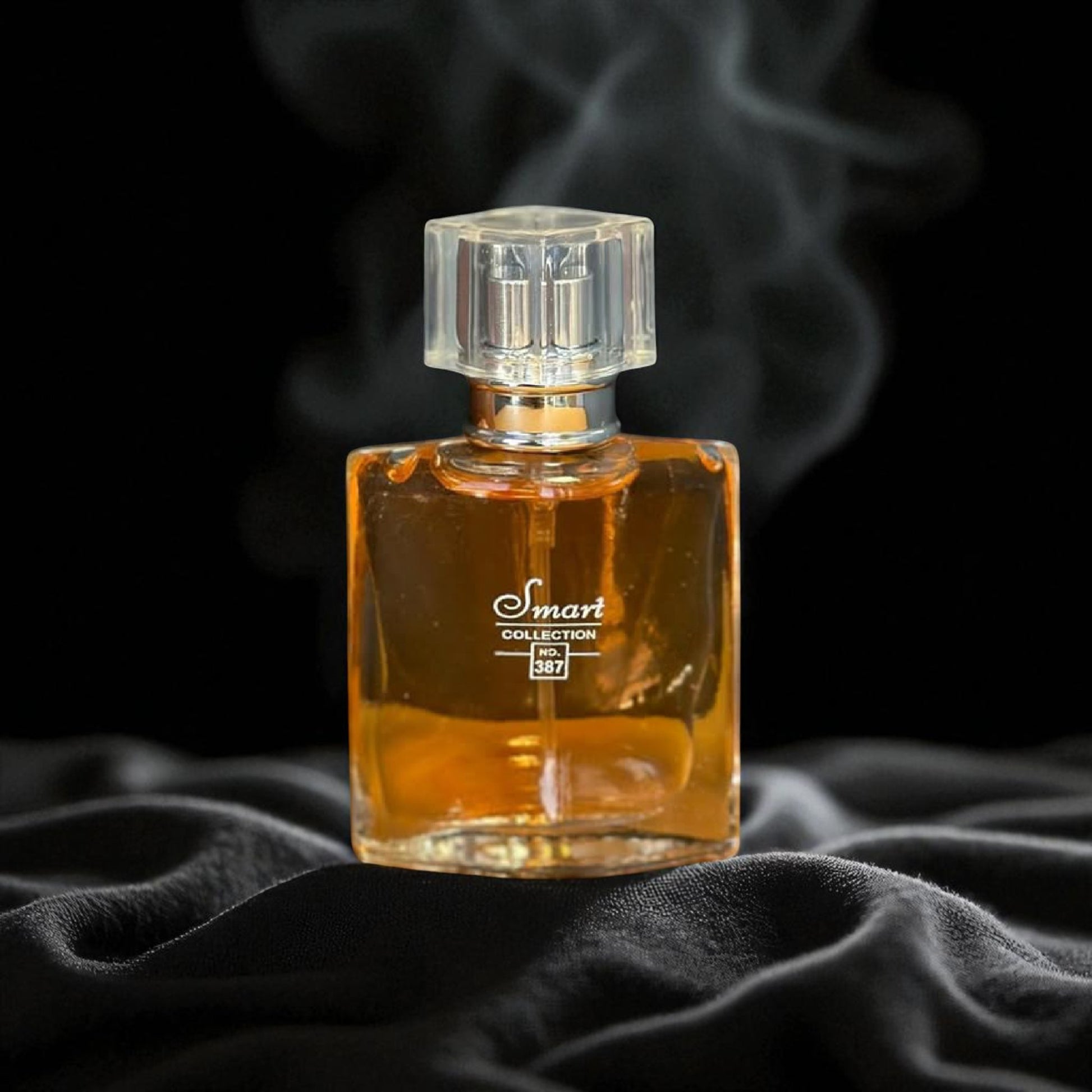 Perfume bottle with a dark background