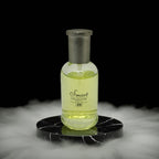 Bottle of 'Smart Collection' on a black marble surface with a dark background