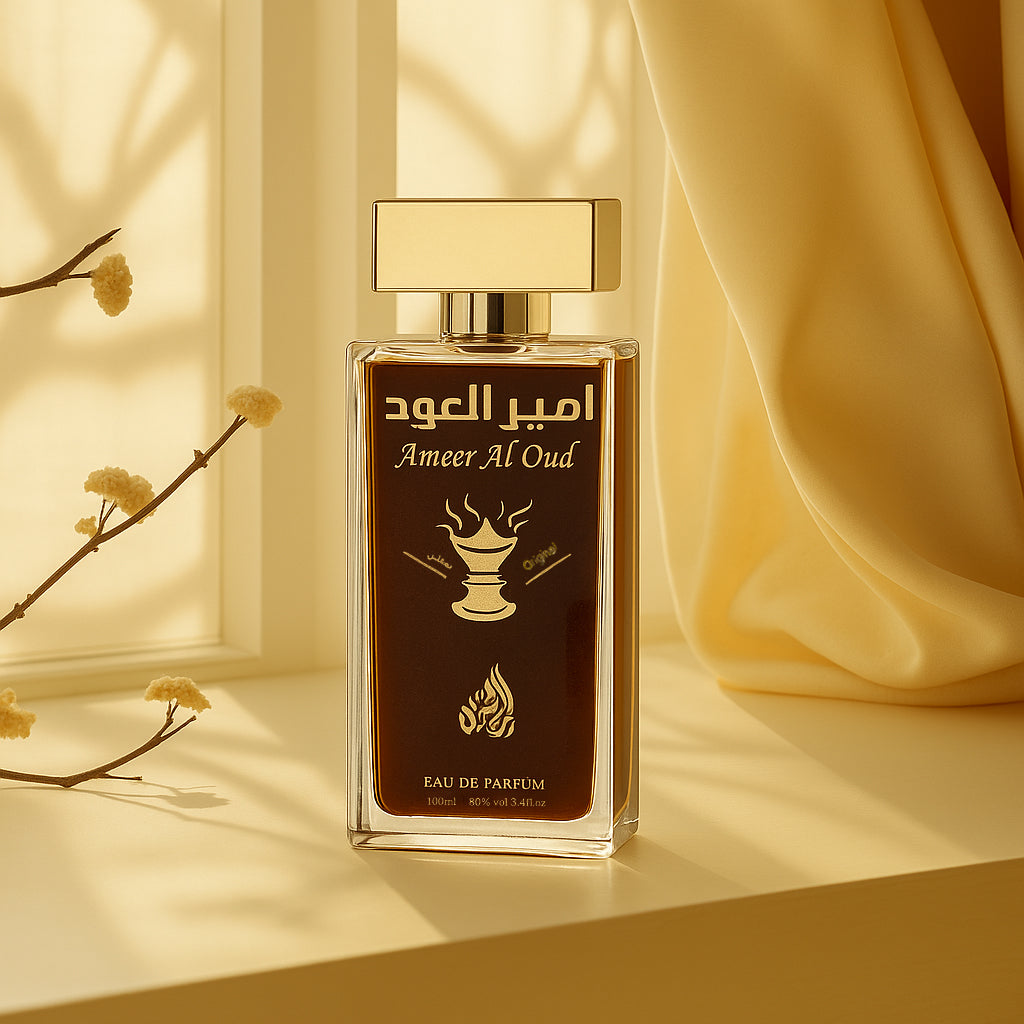 Ameer Al Oud perfume bottle on a light background