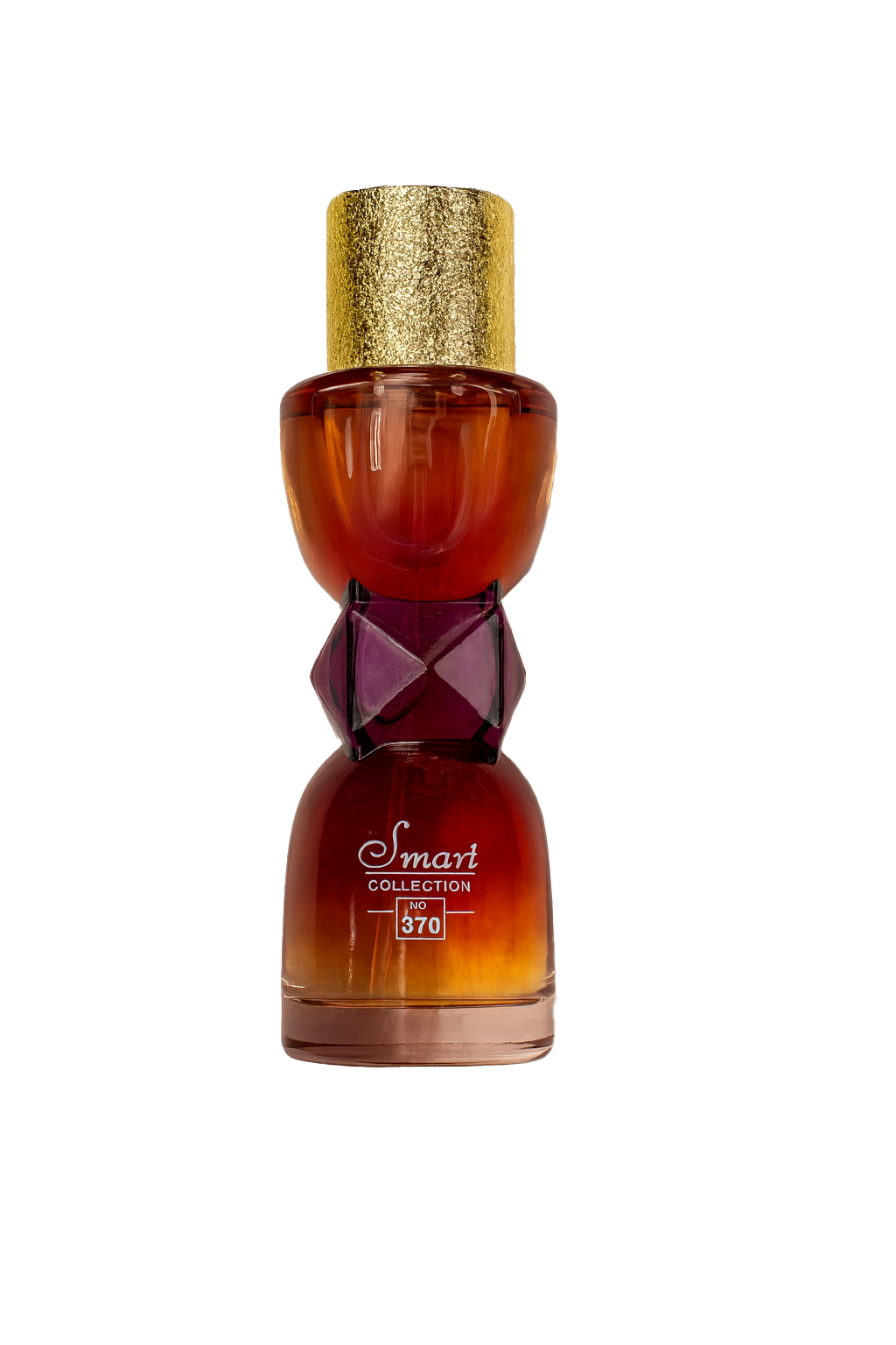 Bottle of Smart Collection 570 with a gold cap on a white background